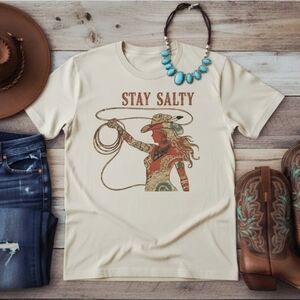 Stay Salty Cowgirl Tee Western Graphic Shirt Country Rodeo Boho Top